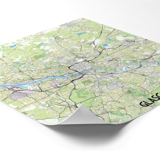 Glasgow kaart poster (Hoek)