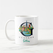 Glasgow Monogram Letter G Persoonlijk Cadeau Koffiemok (Links)