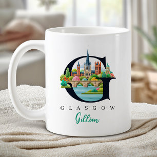 Glasgow Monogram Letter G Persoonlijk Cadeau Koffiemok