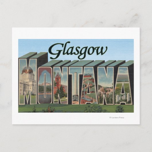 Glasgow, Montana - Grote letterscènes Briefkaart (Voorkant)