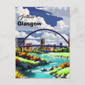 Glasgow Reisbriefkaart, Glasgow Reis Kunst, Schotl Briefkaart