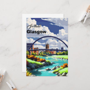 Glasgow Reisbriefkaart, Glasgow Reis Kunst, Schotl Kaart