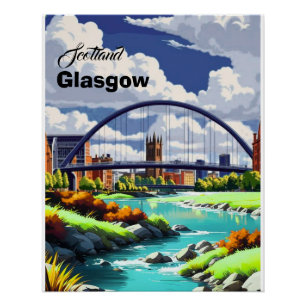 Glasgow Reisbriefkaart, Glasgow Reis Kunst, Schotl Perfect Poster