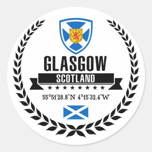 Glasgow Ronde Sticker (Voorkant)