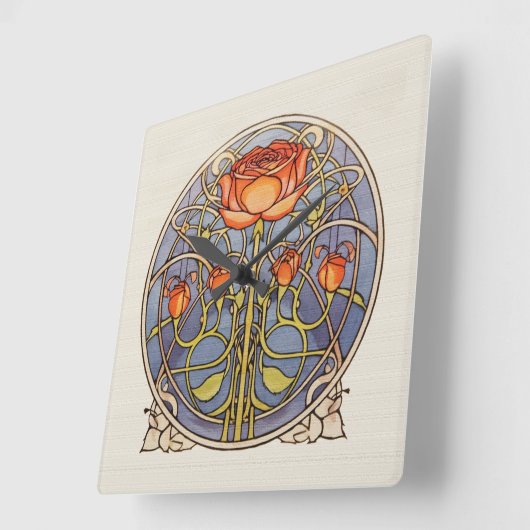 Glasgow Roos Vierkante Klok (Hoek)