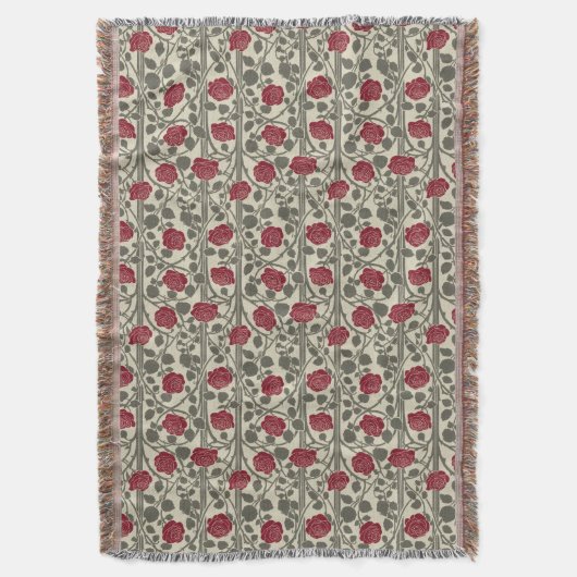 Glasgow Rose - Art Nouveau Deken (Voorkant Verticaal)