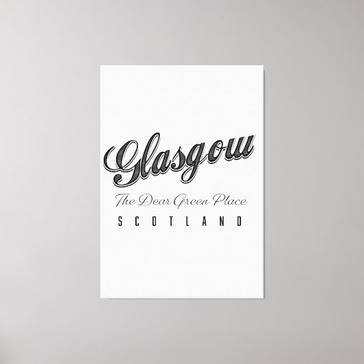 Glasgow Schotland "De dierbare groene plek" Canvas Afdruk (Voorkant)