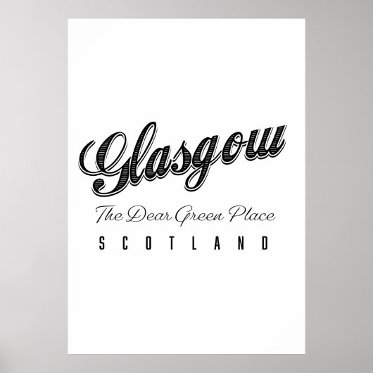 Glasgow Schotland "De dierbare groene plek" Poster (Voorkant)