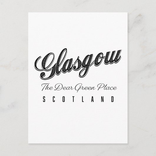 Glasgow Schotland "De lieve groene plek" Briefkaart (Voorkant)