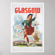 Glasgow Schotland Reisposter Dansen Vintage