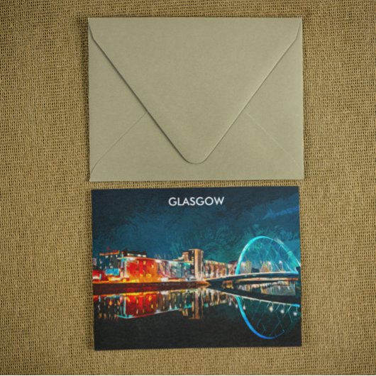 Glasgow Schotland UK Oil Paint City Briefkaart