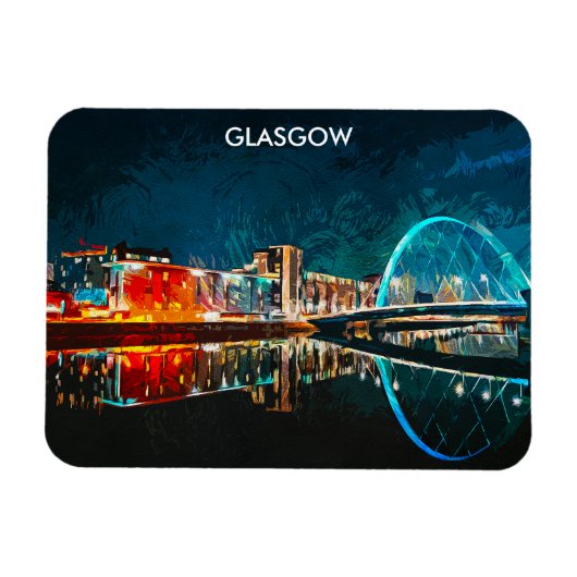 Glasgow Schotland UK Oil Paint City Magneet (Horizontaal)