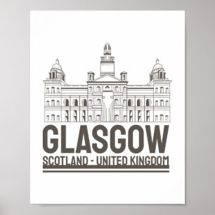 Glasgow Schotland Vintage Architectuur ReisDesign Poster