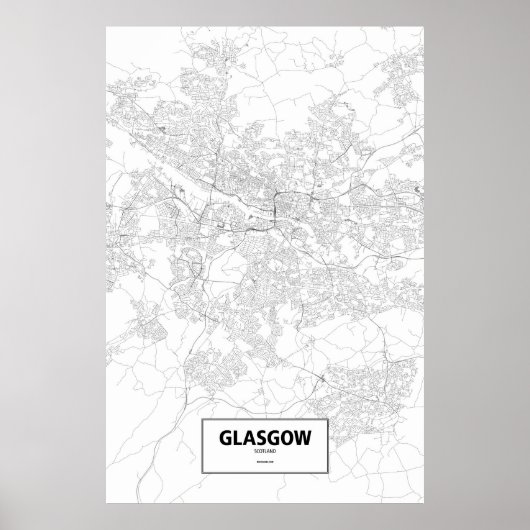 Glasgow, Schotland (zwart op wit) Poster (Voorkant)