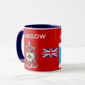 Glasgow* Schotse vlag & Crest Cup Mok (Voorkant links)