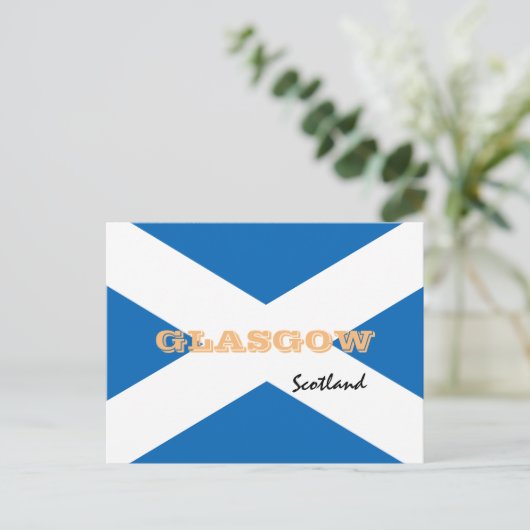 Glasgow - Schotse vlag en Schotland/sportfans Briefkaart (Staand voorkant)