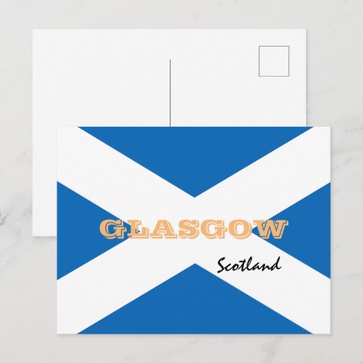 Glasgow - Schotse vlag en Schotland/sportfans Briefkaart (Voorkant / Achterkant)