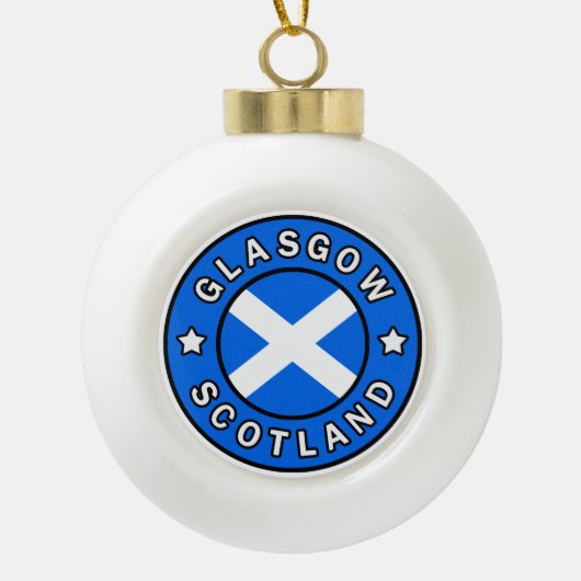 Glasgow Scotland Keramische Bal Ornament (Voorkant)