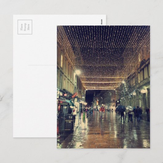 Glasgow Scotland kerstverlichting Feestdagenkaart (Voorkant / Achterkant)