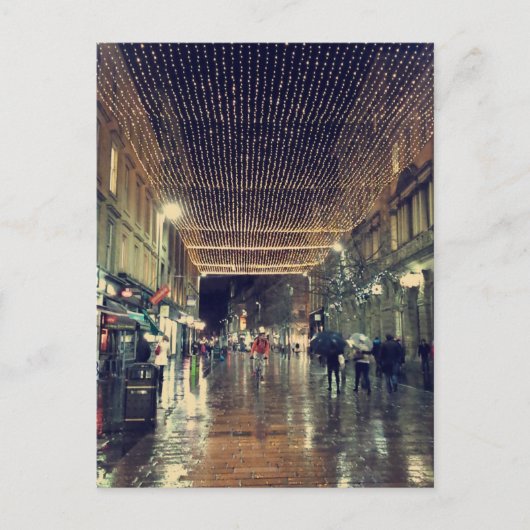 Glasgow Scotland kerstverlichting Feestdagenkaart (Voorkant)