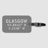 Glasgow Scotland Latitude & Longitude Bagagelabel (Voorkant (horizontaal))