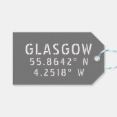 Glasgow Scotland Latitude & Longitude Cadeaulabel (Voorkant (Horizontaal))