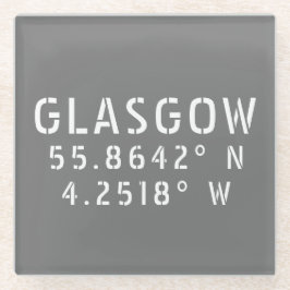 Glasgow Scotland Latitude & Longitude Glazen Onderzetter
