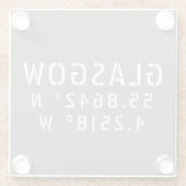Glasgow Scotland Latitude & Longitude Glazen Onderzetter (Achterkant)