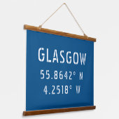 Glasgow Scotland Latitude & Longitude Hangend Wandkleed (Gebogen)