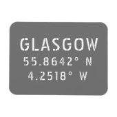 Glasgow Scotland Latitude & Longitude Magneet (Horizontaal)