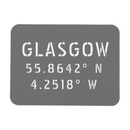 Glasgow Scotland Latitude & Longitude Magneet
