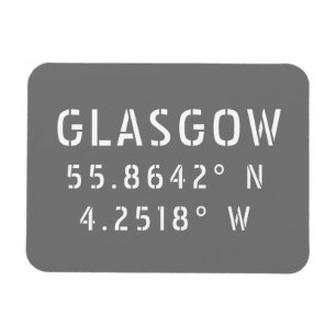 Glasgow Scotland Latitude & Longitude Magneet