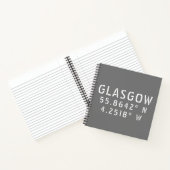 Glasgow Scotland Latitude & Longitude Notitieboek (Binnen)