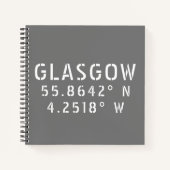 Glasgow Scotland Latitude & Longitude Notitieboek (Voorkant)