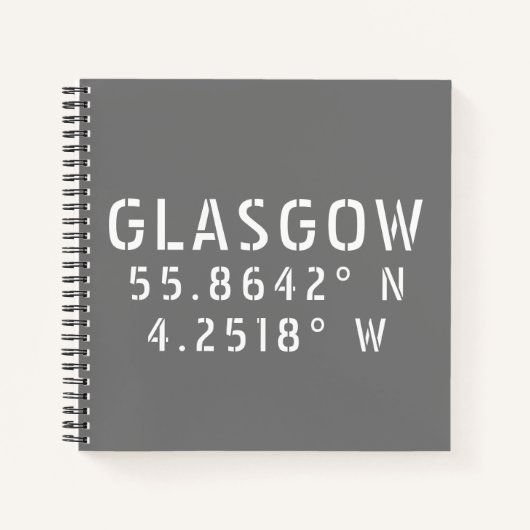 Glasgow Scotland Latitude & Longitude Notitieboek (Voorkant)