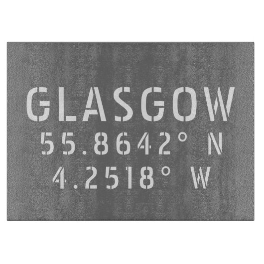 Glasgow Scotland Latitude & Longitude Snijplank (Voorkant)