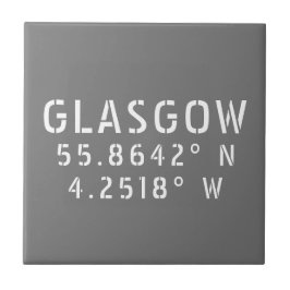 Glasgow Scotland Latitude & Longitude Tegeltje