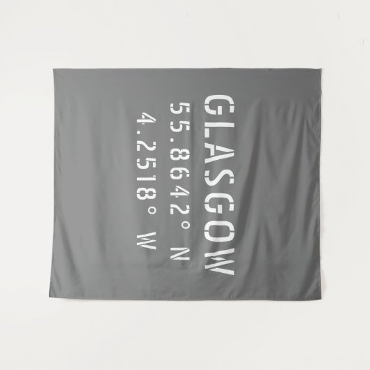 Glasgow Scotland Latitude & Longitude Wandkleed (Voorkant (horizontaal))