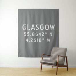 Glasgow Scotland Latitude & Longitude Wandkleed
