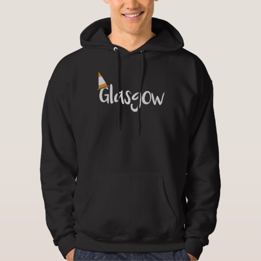 Glasgow Scotland Orange Traffic Cone Hat Hoodie (Voorkant)
