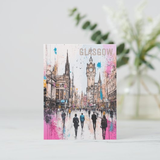 Glasgow Scotland Reizen Briefkaart (Staand voorkant)