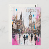 Glasgow Scotland Reizen Briefkaart (Voorkant / Achterkant)