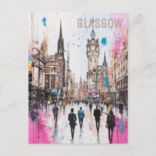Glasgow Scotland Reizen Briefkaart (Voorkant)