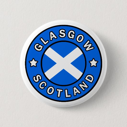 Glasgow Scotland Ronde Button 5,7 Cm (Voorkant)
