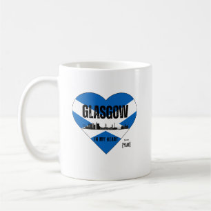 Glasgow Scotland Skyline Heart - Sinds [Jaar] Koffiemok