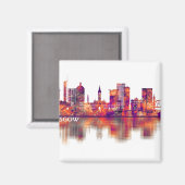 Glasgow Scotland Skyline Magneet (Voorkant / Achterkant)