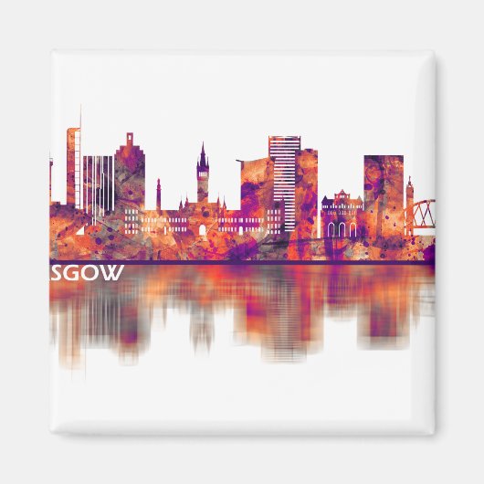 Glasgow Scotland Skyline Magneet (Voorkant)