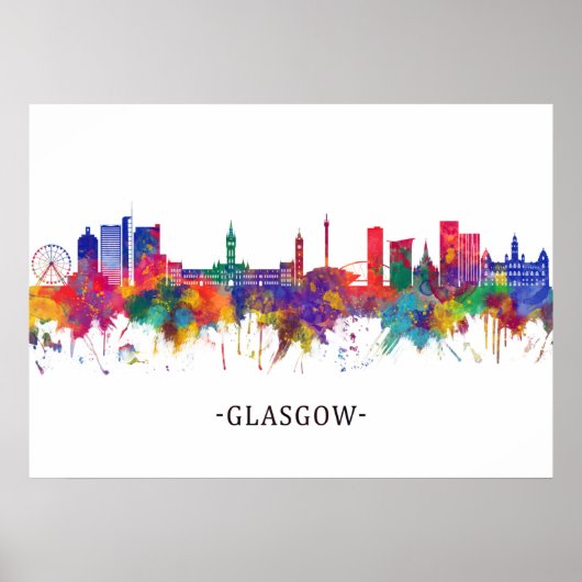 Glasgow Scotland Skyline Poster (Voorkant)