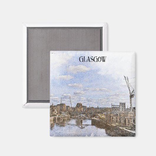Glasgow Scotland UK Cityscape Uitzicht Magneet (Voorkant / Achterkant)