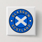 Glasgow Scotland Vierkante Button 5,1 Cm (Voorkant)